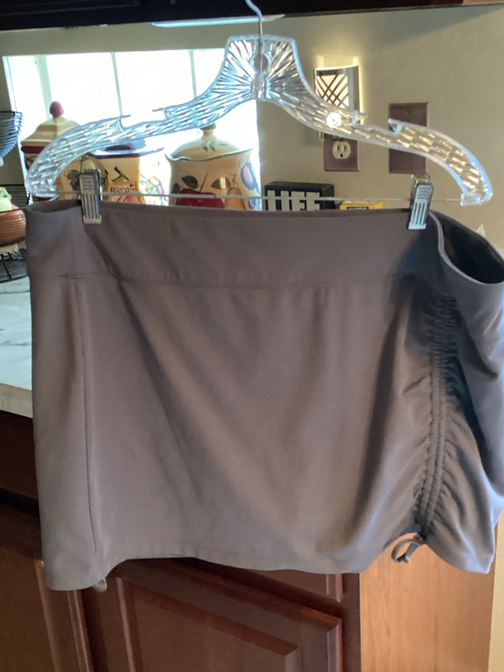 Women's Gray Active Skort with Side Drawstring
